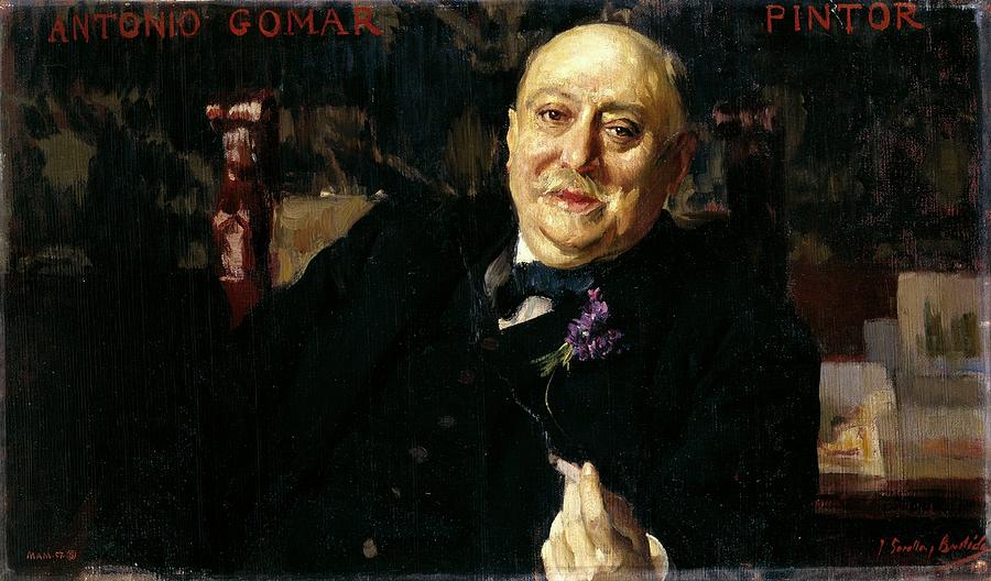 The Painter Antonio Gomar y Gomar, 1906, Spanish School, Oil on can... Painting by Joaquin Sorolla -1863-1923-