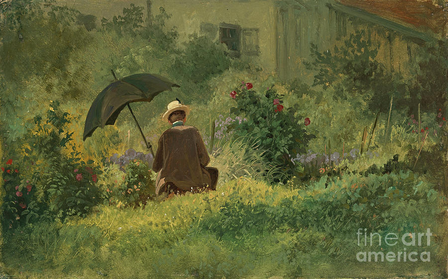 The Painter In The Garden Drawing by Heritage Images