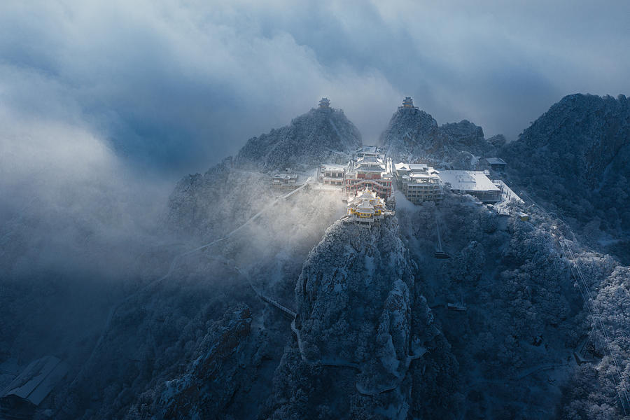 Mountain Photograph - The Palace Above The Clouds by Simoon