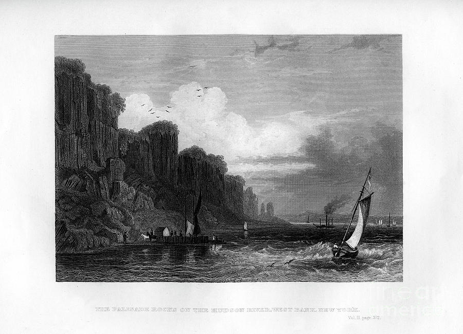 The Palisade Rocks On The Hudson River Drawing by Print Collector