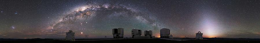 The Panorama view of Milky Way over Paranal Observatory by ESO Painting by Celestial Images