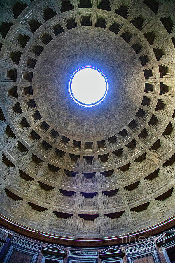 The Pantheon Rome Italy Ceiling Photograph by Wayne Moran
