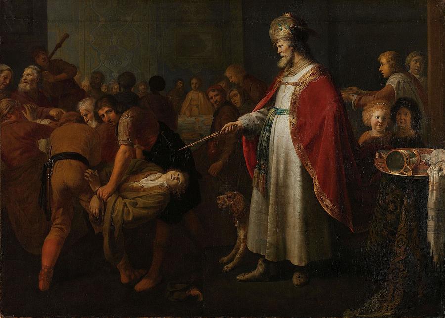 The Parable of the Unworthy Wedding Guest. Painting by Jacob Adriaensz Backer -attributed to-