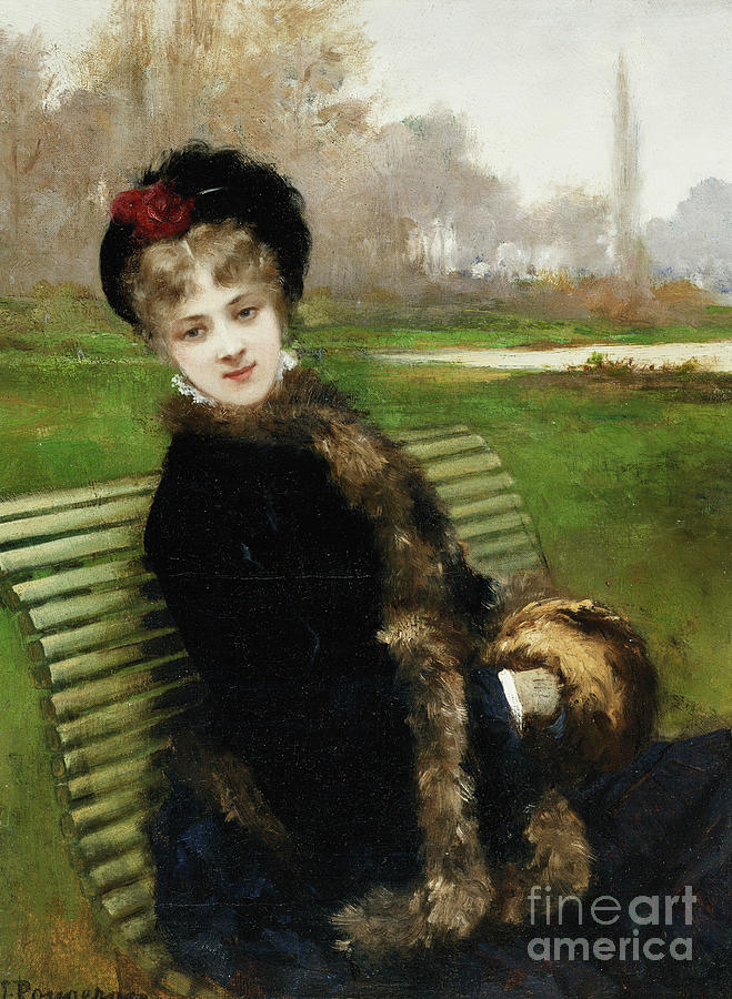 The Park Bench Painting by Jules James Rougeron