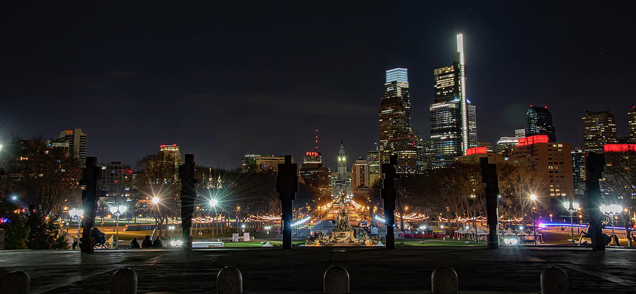 The Parkway in Philadelphia at Night Photograph by Bill Cannon