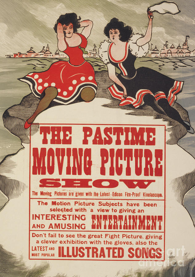 The Pastime moving picture show, 1913 Painting by American School