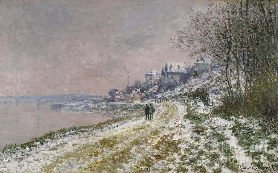 The Path Toward Epinay, Snow Effect Drawing by Heritage Images