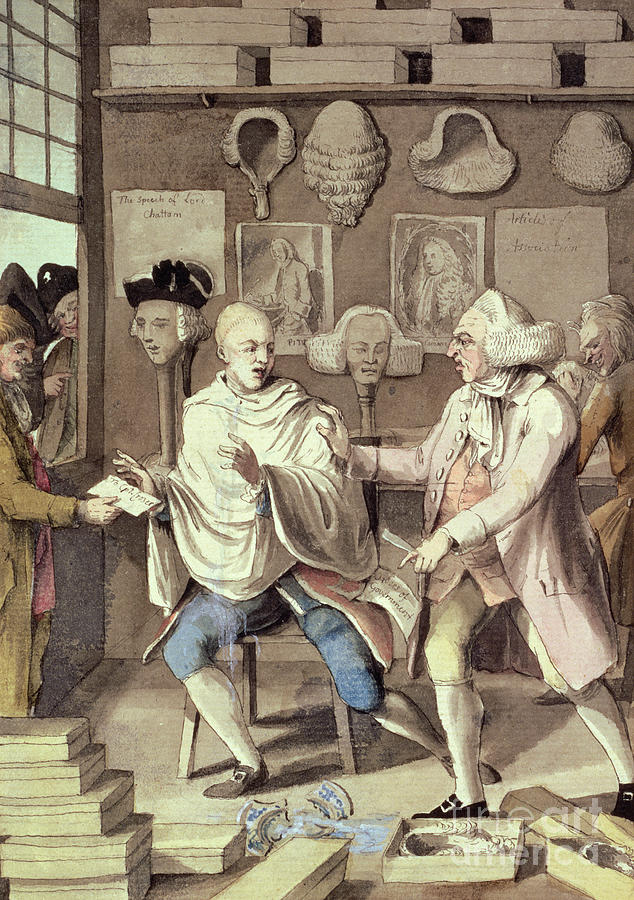 The Patriotick Barber Of New York, Or The Captain Of The Suds, 18th Century Painting by Robert Dighton