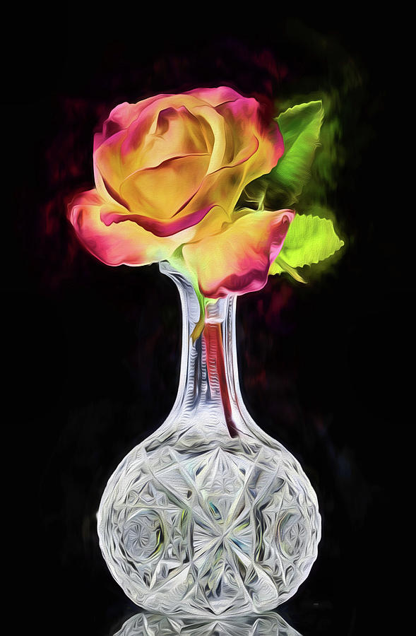 The Peach Rose Still Life Digital Art by JC Findley