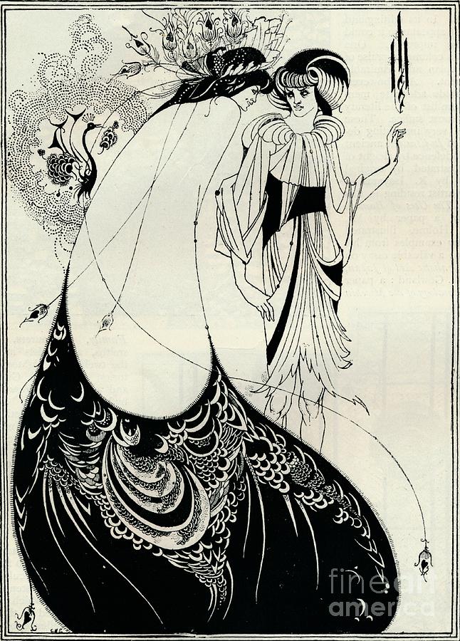 The Peacock Girl, 1893. Artist Aubrey Drawing by Print Collector