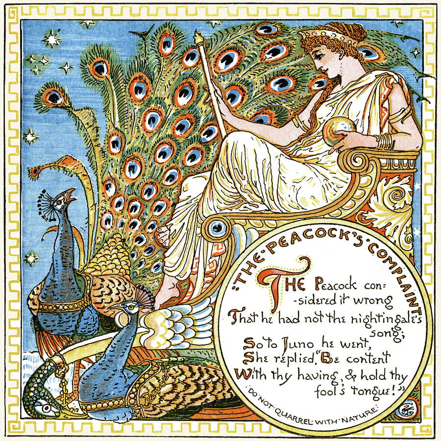 The Peacocks Complaint Painting by Walter Crane