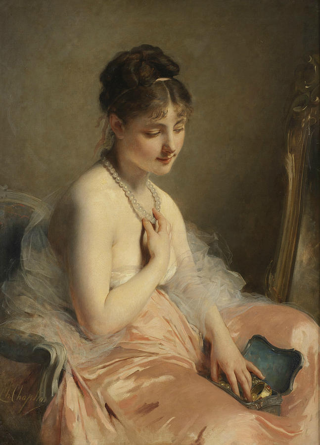 The Pearl Necklace Painting by Charles Joshua Chaplin