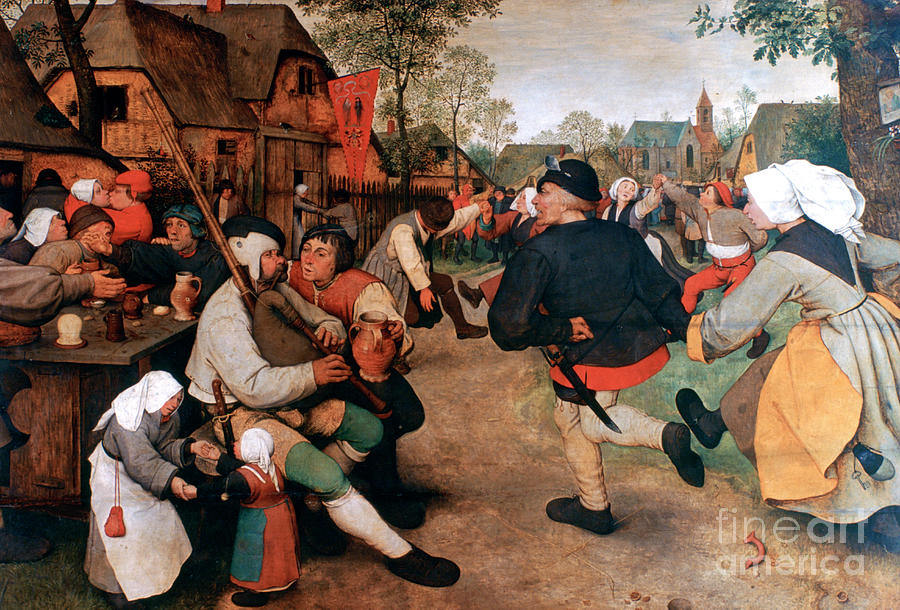 The Peasant Dance, 1568-1569. Artist Drawing by Print Collector