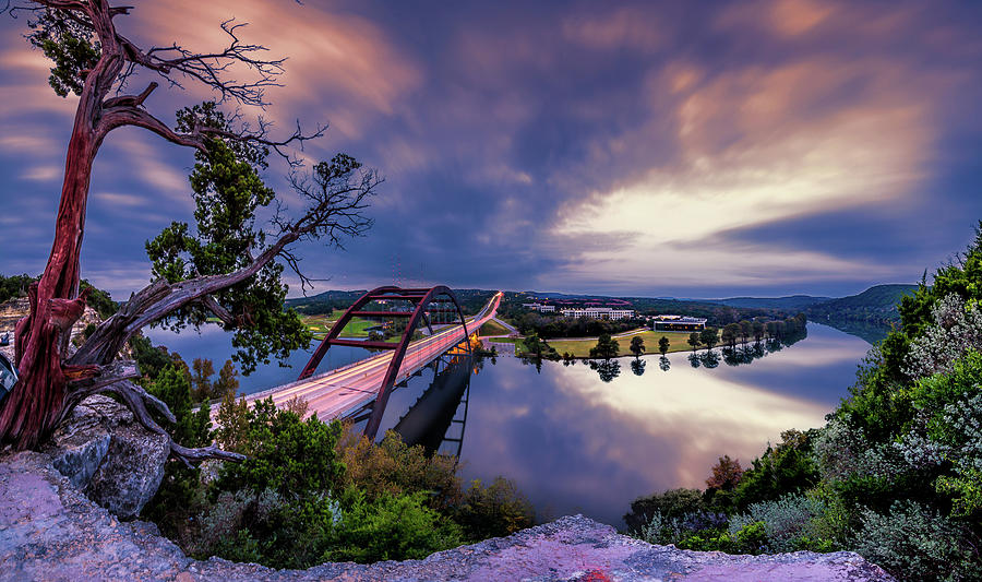 The Percy V. Pennybacker Jr. Bridge at sunrise Photograph by Micah Goff
