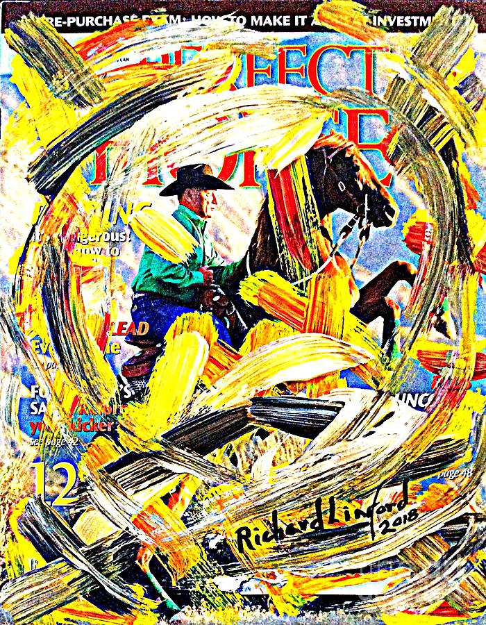 HONORING THE PERFECT HORSE magazine rearing abstract Painting by Richard W Linford