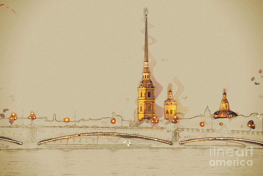 Architecture Digital Art - The Peter And Paul Fortress Saint by Romas photo