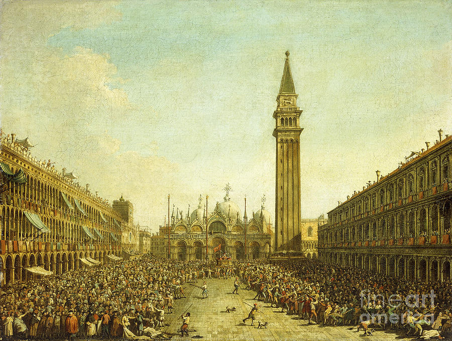 The Piazza San Marco, On The Doges Coronation Day Painting by Francesco Guardi