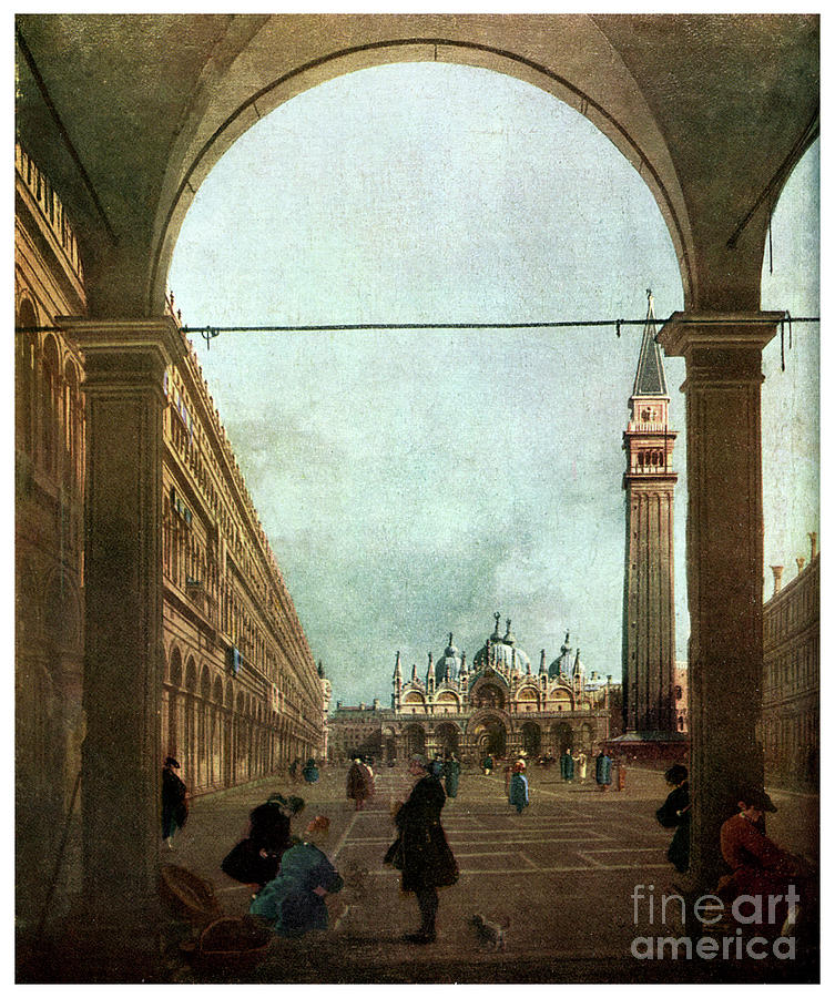 The Piazza, Venice, C1756 1956 Drawing by Print Collector