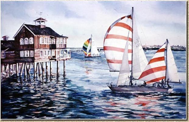 The Pier Company Painting by Nancy Isbell
