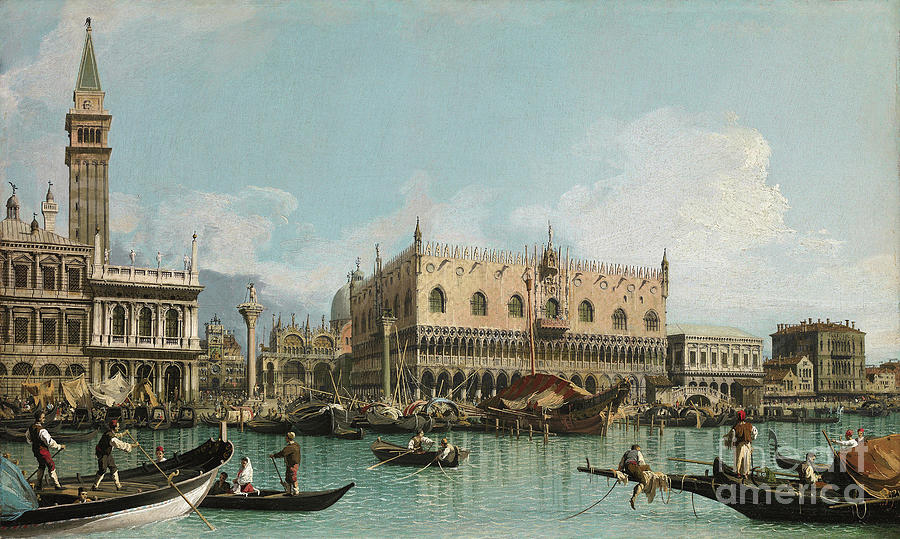 The Pier Near The Piazza San Marco In Venice By Canaletto Painting by Canaletto