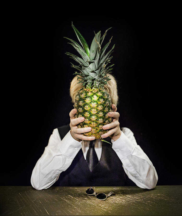 Pineapple Photograph - The Pineapple Face by Michael Allmaier