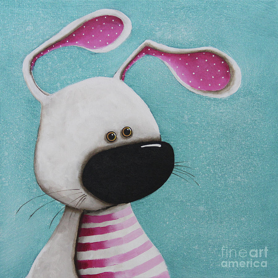 The Pink Bunny Painting by Lucia Stewart
