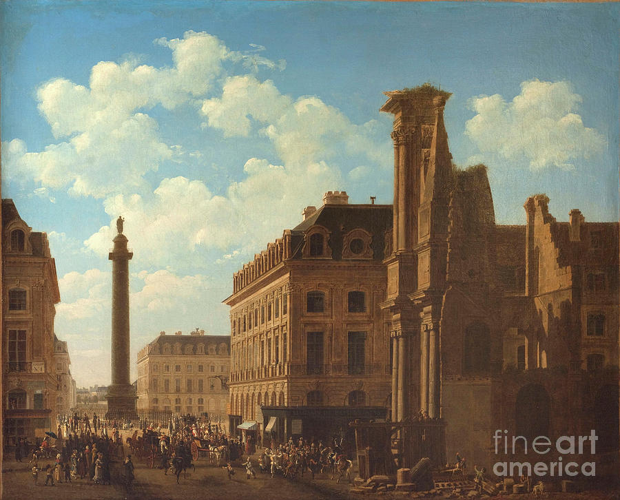 The Place Vendôme And Rue De Drawing by Heritage Images