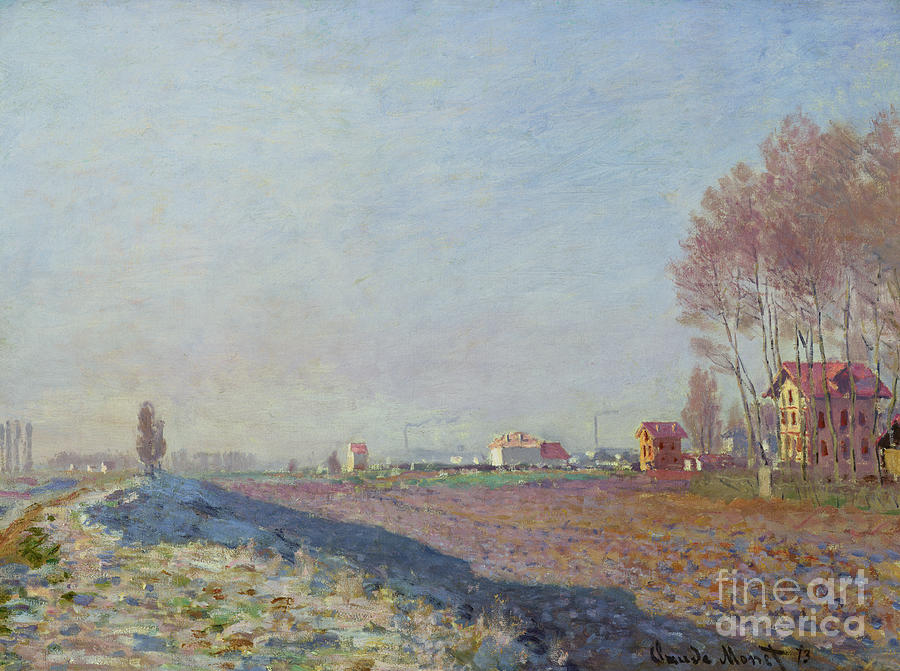 The Plain Of Colombes, White Frost, 1873 By Monet Painting by Claude Monet