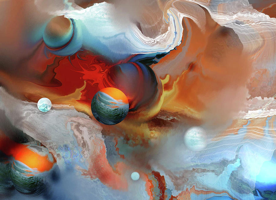 Abstract Digital Art - The Planet Firefox by Natalia Rudzina
