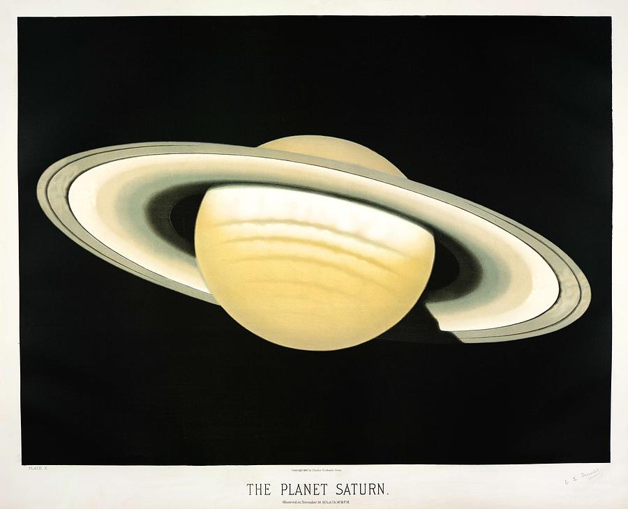The planet Saturn from the Trouvelot Painting by Celestial Images