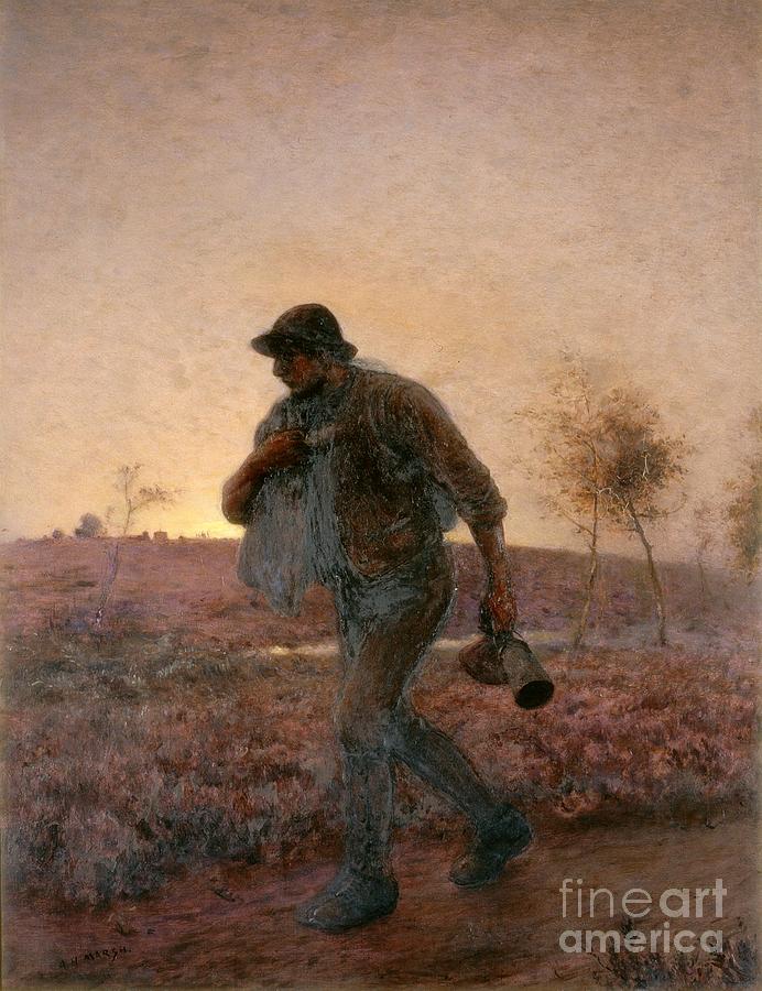 The Ploughman Homeward Plods His Weary Way Painting by Arthur Hardwick Marsh