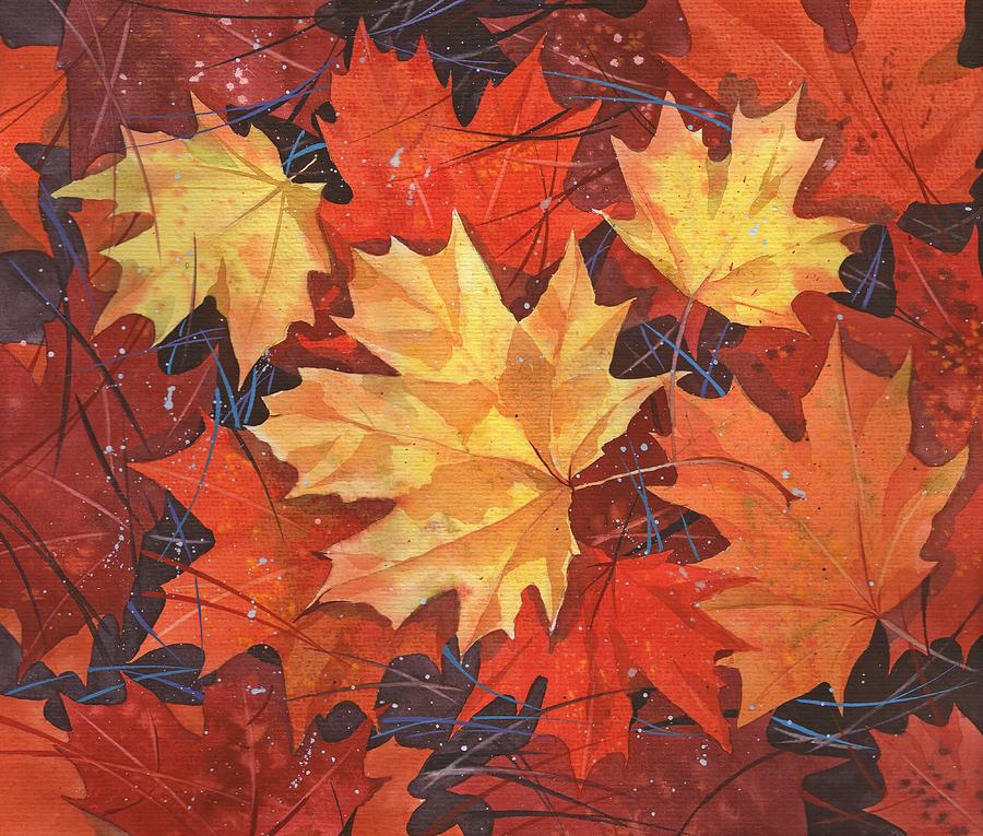 The Poem of Autumn Leaves Painting by Ina Petrashkevich