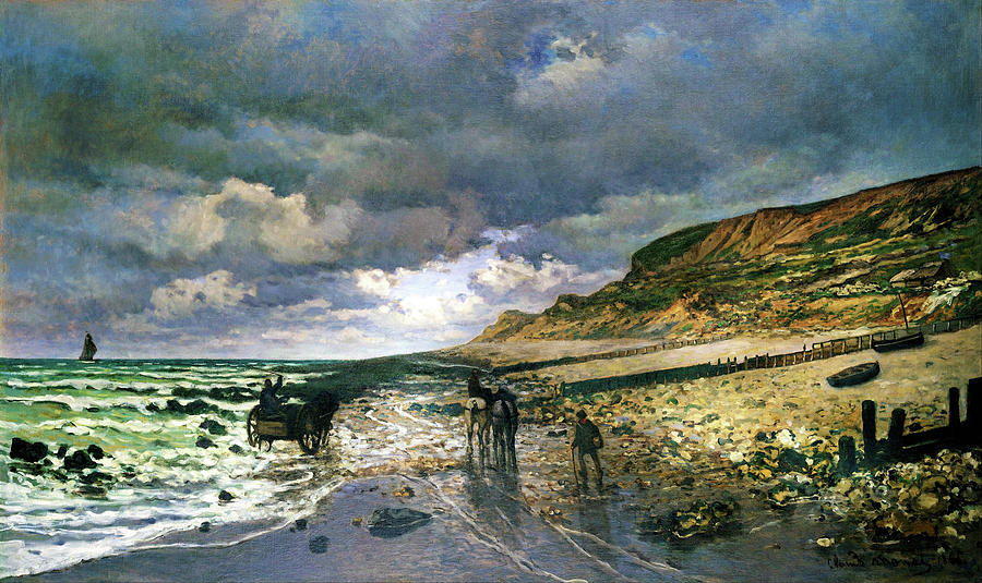 The Pointe de la Heve at Low Tide - Digital Remastered Edition Painting by Claude Monet