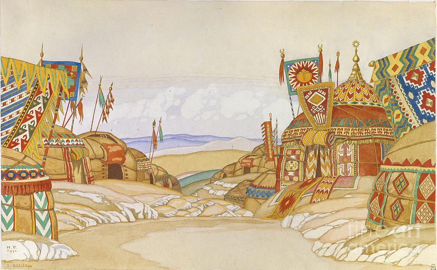 The Polovtsian Camp. Stage Design Drawing by Heritage Images