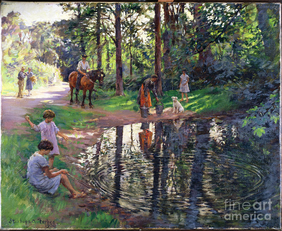 The Pond, 1930 Painting by Stanhope Alexander Forbes
