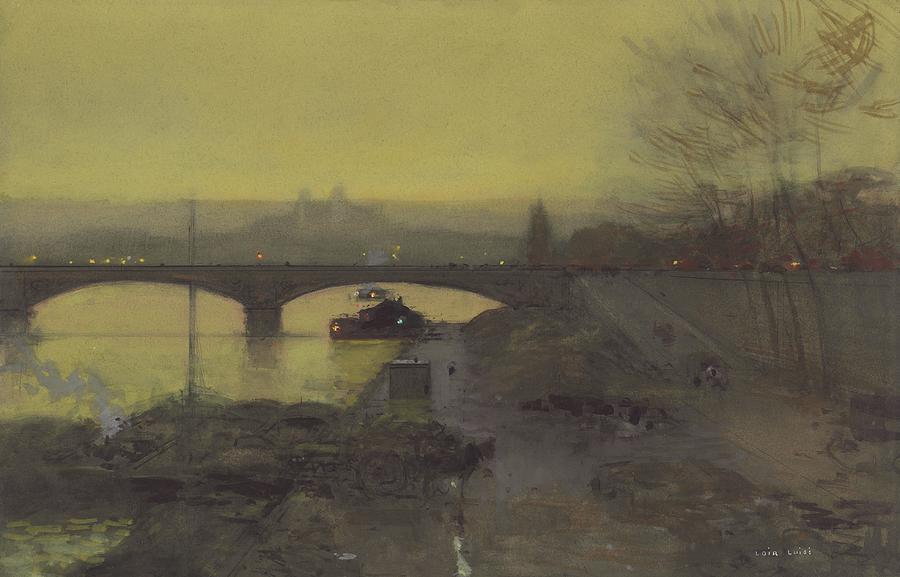 Bridge Painting - The Pont Dalma At Twilight by Luigi Loir
