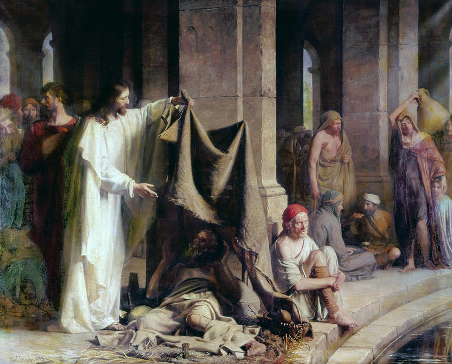 The Pool Of Bethesda By Bloch Painting by Carl Bloch