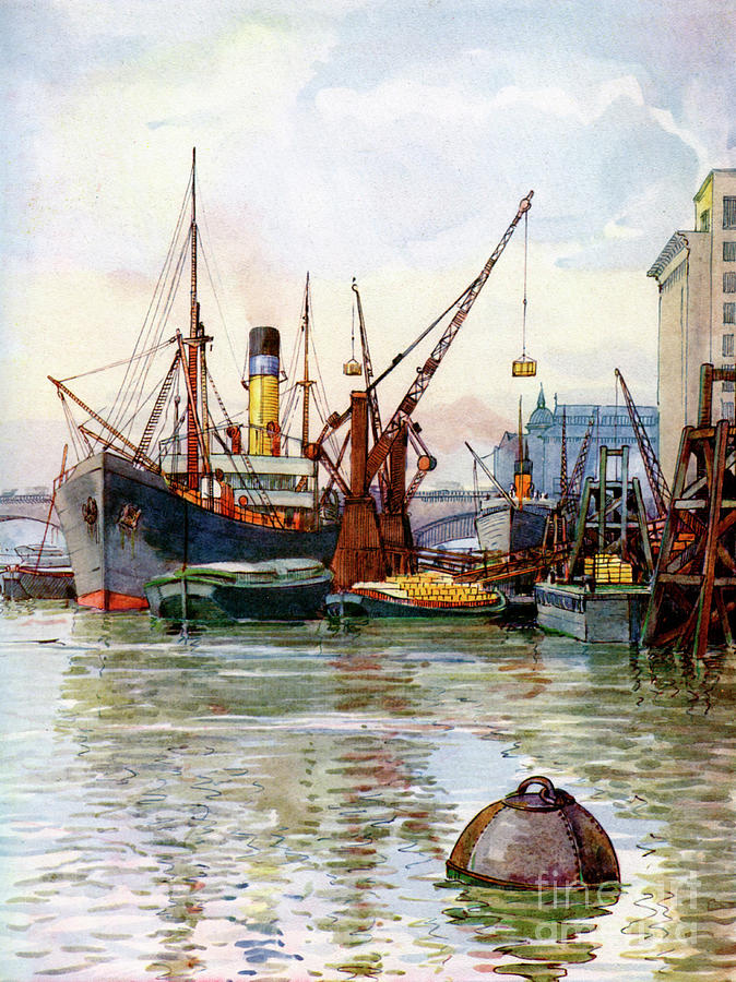 The Pool Of London, 1924-1926. Artist Drawing by Print Collector