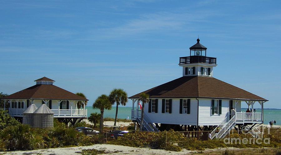 The Port Boca Grande Lighthouse And Keepers Cottage Photograph by D Hackett