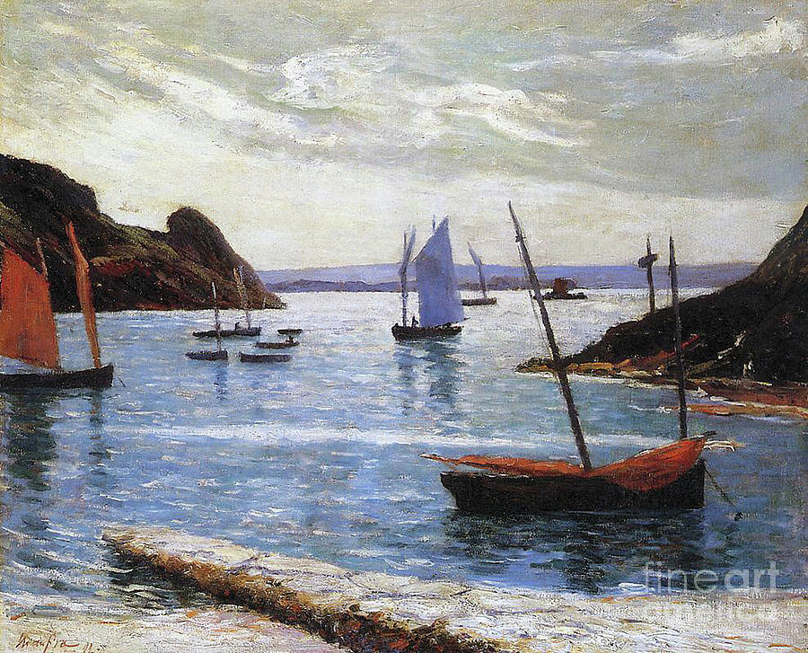 The Port, Island Of Brehat, Brittany, 1892 Painting by Maxime Emile ...