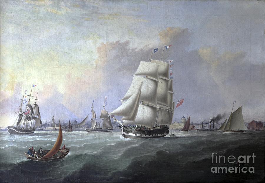 United Kingdom Painting - The Port Of Liverpool: In The Foreground The Ship john Campbell, Owner Isaac Bold by Joseph Heard
