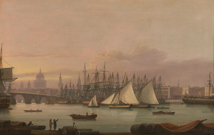 The Port of London Painting by Thomas Luny