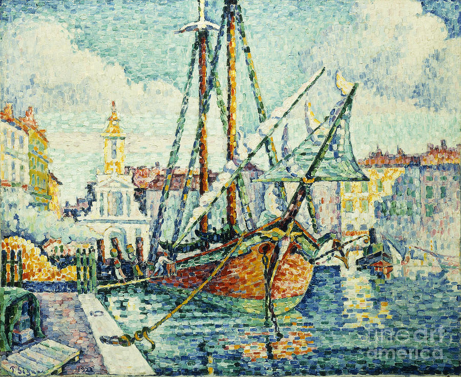 The Port Of St. Tropez; Le Port De St. Tropez, 1923 Painting by Paul Signac