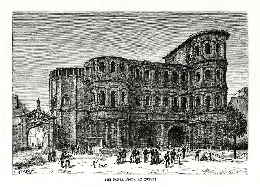 The Porta Nigra, Trier, Germany, 1879 Drawing by Print Collector