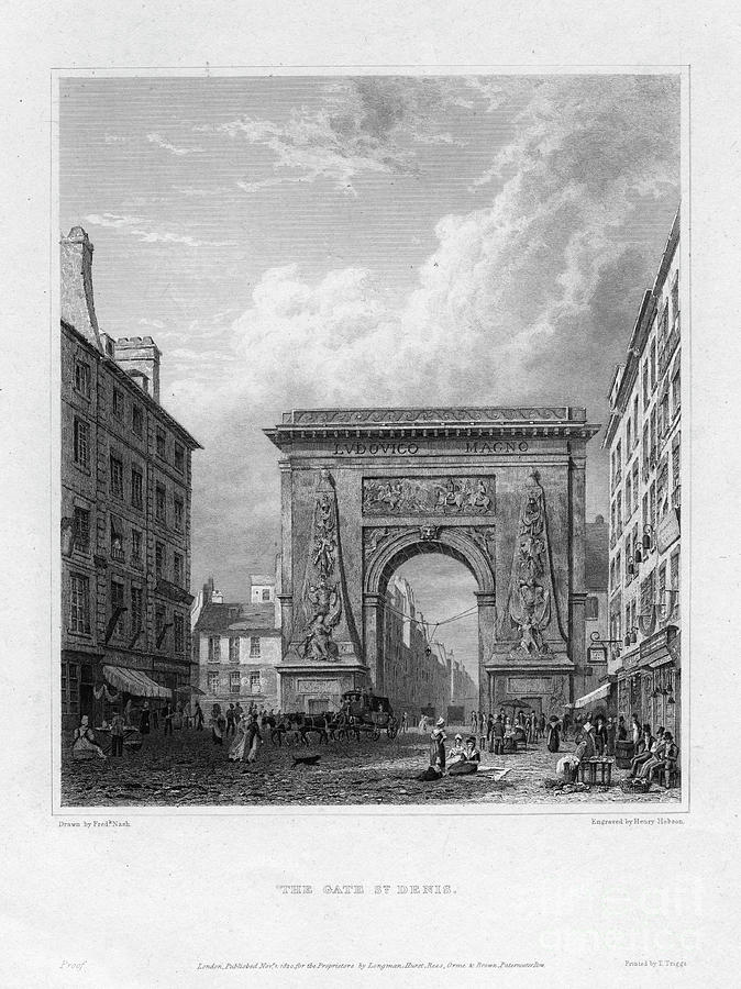 The Porte Saint-denis, Paris, France Drawing by Print Collector