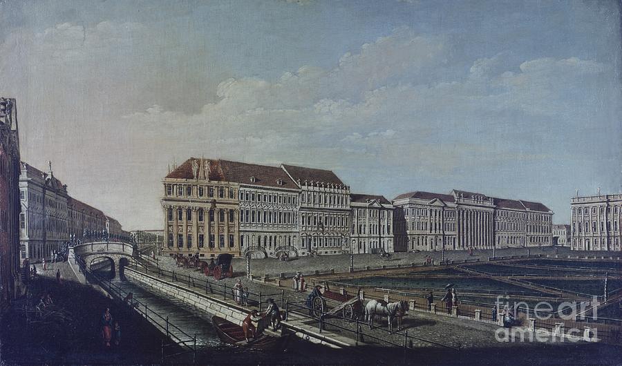The Post Office In Potsdam, 1784 Painting by Johann Friedrich Meyer