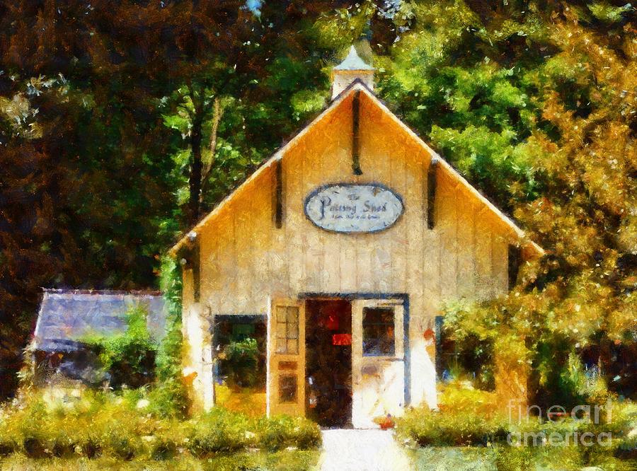 Garden Photograph - The Potting Shed gift shop garden by Janine Riley