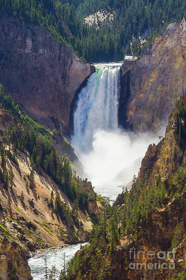 The Power Of Yellowstone Mixed Media by Jennifer White