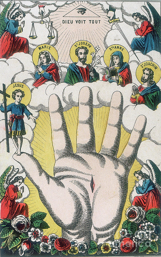 The Powerful Hand, 19th Century. Artist Drawing by Print Collector