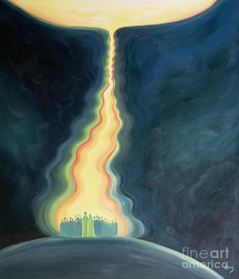 The Prayer Of The Church Is Like An Umbilical Cord That Ascends To The Father Painting by Elizabeth Wang